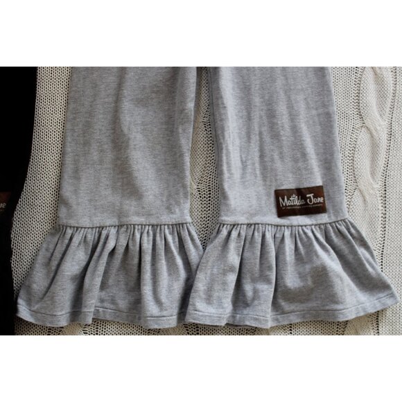 Lot of 2 MATILDA JANE Girl's Big Ruffles Pants Black & Gray, Size 4 REPAIR - Picture 4 of 12